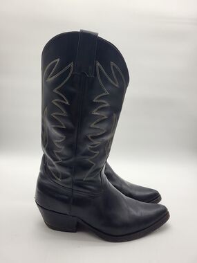 Classic Black Women's Heeled Cowboy Boots